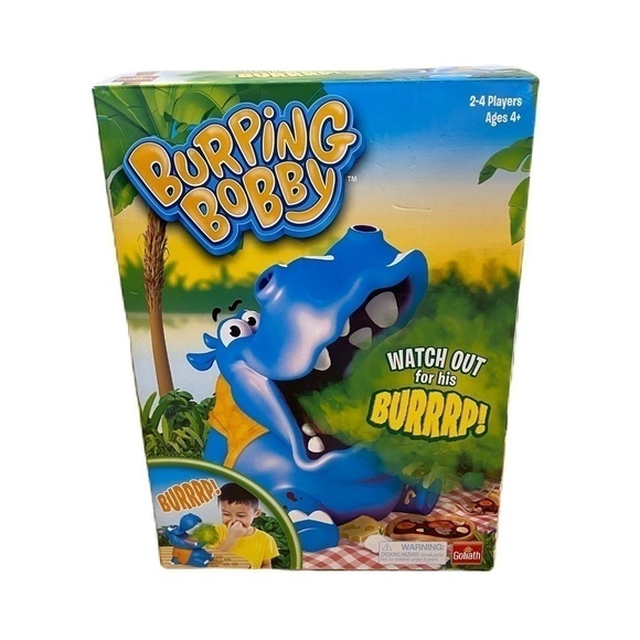 Burping Bobby Hippopotamus Game NEW Goliath Blue Kids Toy - Picture 1 of 5